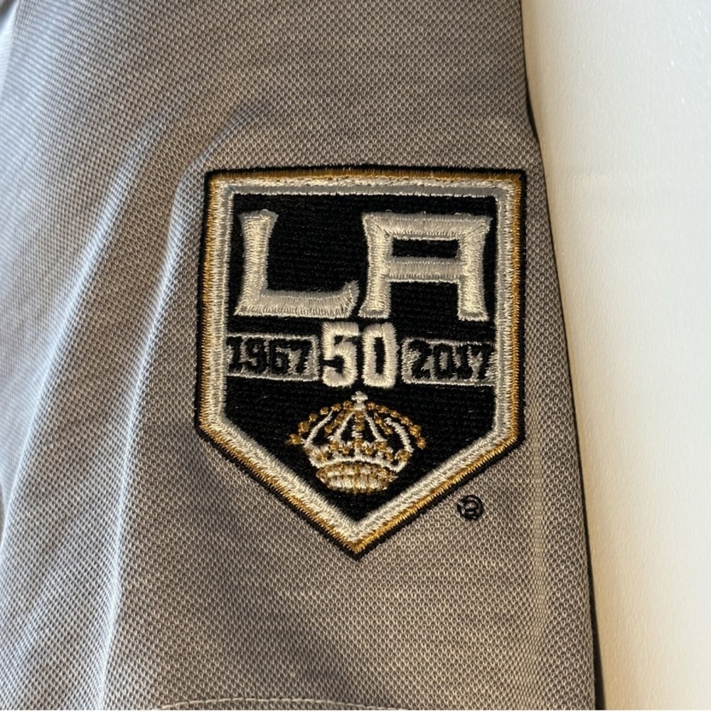 Gray LA Kings 50th Anniversary Golf Polo Shirt
